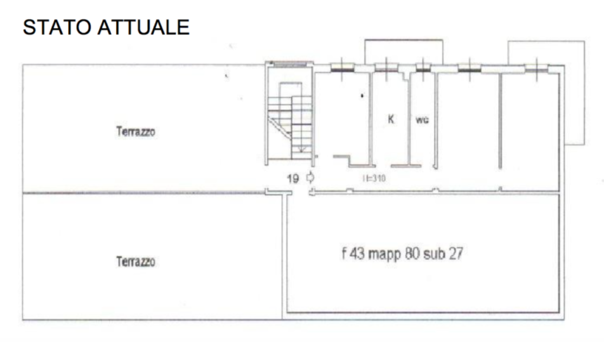 Appartamento vista mare con terrazza in vendita a Varazze - Planimetria stato attuale