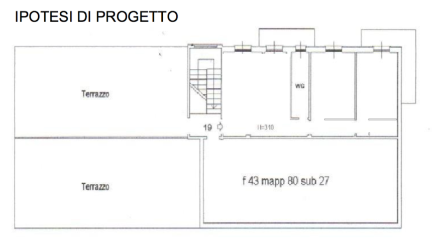 Appartamento vista mare con terrazza in vendita a Varazze - Planimetria ipotesi di progetto